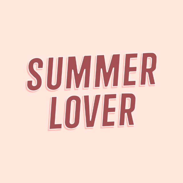 Pink text on a lighter pink background reading "Summer Lover"