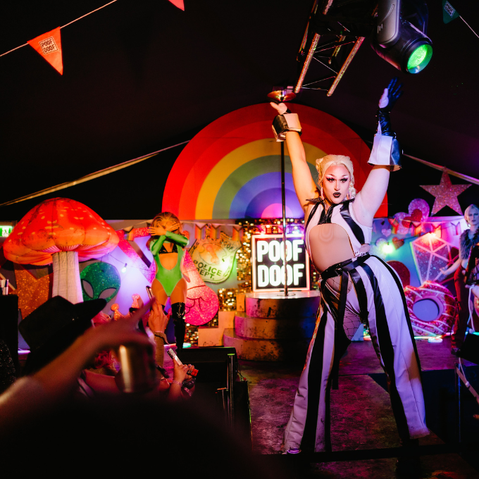 A performer at Rainbow Bar at SITG